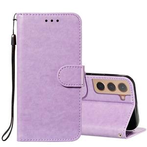 huismerk Voor Samsung Galaxy S22 5G Solid Color Lederen Telefoonhoesje Met Houder & Card Slots & Wallet & Lanyard (Purple)