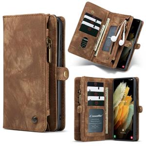 Voor Samsung Galaxy S30 CaseMe Afneembare multifunctionele horizontale flip lederen hoes met card slot & holder & Zipper Wallet & Photo Frame(Bruin)