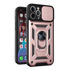 huismerk Schuifcamera Cover Ontwerp Precie Gat TPU + PC Beschermhoes voor iPhone 13 Mini (Rose Gold)