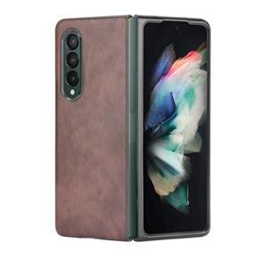 gkk Voor Samsung Galaxy Z Fold3 5G Schokbestendige Litchi Texture PC + PU Case (Brown)