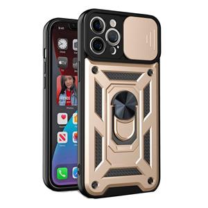 huismerk Schuifcamera Cover Ontwerp Precie Gat TPU + PC-beschermhoes voor iPhone 13 (Goud)