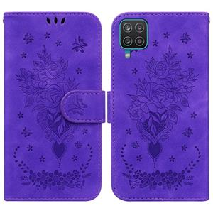 huismerk Voor Samsung Galaxy A42 5G Butterfly Rose Lederen telefoonhoesje