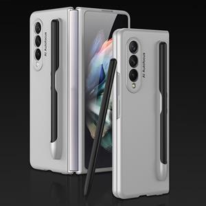 For Samsung Galaxy Z Fold3 5G GKK Ultra-thin Full Coverage Phone Flip Case with Pen Slot(Silver)