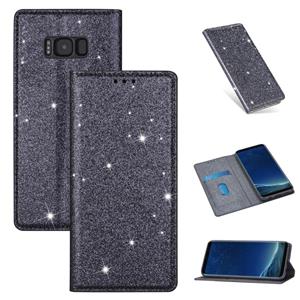 huismerk Voor Samsung Galaxy S8+ Ultrathin Glitter Magnetic Horizontal Flip Leather Case met Holder & Card Slots(Grijs)