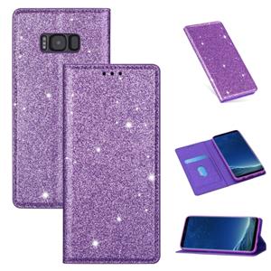 huismerk Voor Samsung Galaxy S8+ Ultrathin Glitter Magnetic Horizontal Flip Leather Case met Holder & Card Slots(Paars)