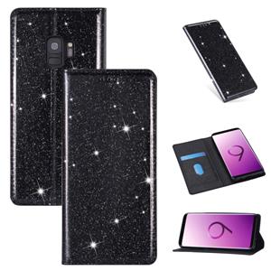 huismerk Voor Samsung Galaxy S9 Ultrathin Glitter Magnetic Horizontal Flip Leather Case met Holder & Card Slots(Zwart)