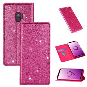 huismerk Voor Samsung Galaxy S9 Ultrathin Glitter Magnetic Horizontal Flip Leather Case met Holder & Card Slots (Rose Red)