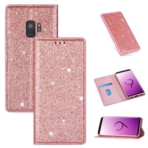 huismerk Voor Samsung Galaxy S9 Ultrathin Glitter Magnetic Horizontal Flip Leather Case met Holder & Card Slots (Rose Gold)