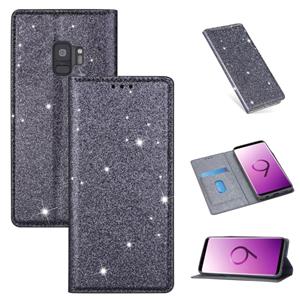 huismerk Voor Samsung Galaxy S9 Ultrathin Glitter Magnetic Horizontal Flip Leather Case met Holder & Card Slots(Grijs)