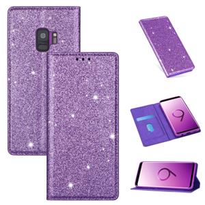 huismerk Voor Samsung Galaxy S9 Ultrathin Glitter Magnetic Horizontal Flip Leather Case met Holder & Card Slots(Paars)