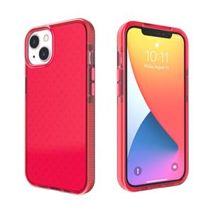 huismerk Rasterpatroon Schokbestendig Transparante TPU-telefooncase voor iPhone 13