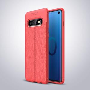 huismerk Litchi textuur TPU schokbestendig Case voor Galaxy S10 (rood)