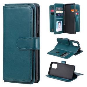 huismerk Voor Xiaomi Redmi Note 10 4G multifunctionele magnetische kopergesp horizontale flip effen kleur lederen tas met 10 kaartslots & portemonnee en houder