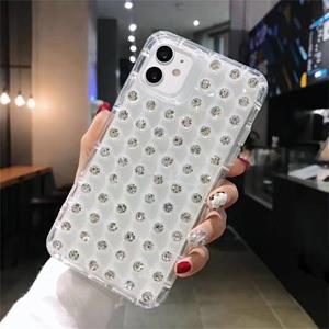 huismerk Transparent Diamond TPU Shockproof Phone Case For iPhone 13 Pro