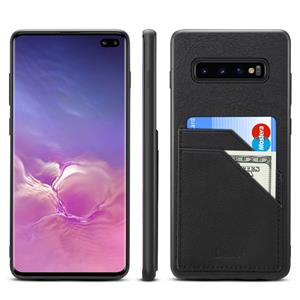 Voor Galaxy S10 Denior V1 Luxe Auto Cowhide Lederen beschermhoes met dubbele kaart sleuven (zwart)