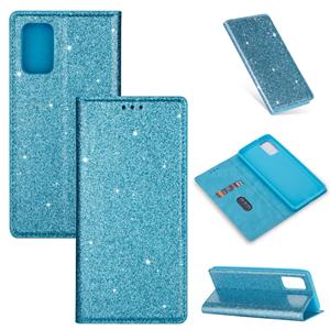 huismerk Voor Samsung Galaxy S20 Ultrathin Glitter Magnetic Horizontal Flip Leather Case met Holder & Card Slots (Sky Blue)