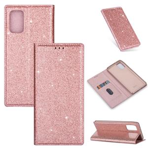 huismerk Voor Samsung Galaxy S20 Ultrathin Glitter Magnetic Horizontal Flip Leather Case met Holder & Card Slots (Rose Gold)