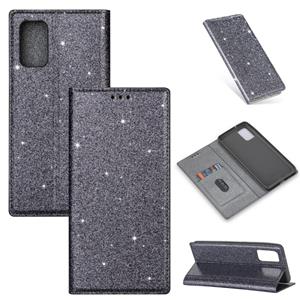 huismerk Voor Samsung Galaxy S20 Ultrathin Glitter Magnetic Horizontal Flip Leather Case met Holder & Card Slots(Grijs)