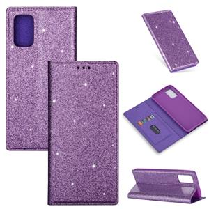 huismerk Voor Samsung Galaxy S20 Ultrathin Glitter Magnetic Horizontal Flip Leather Case met Holder & Card Slots(Paars)