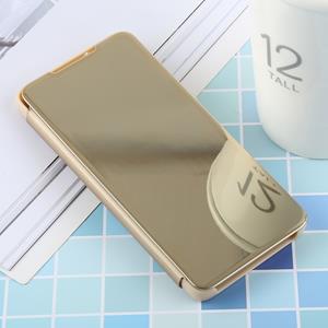 huismerk PU galvaniseren spiegel horizontale Flip lederen case voor Galaxy S10 met houder (goud)