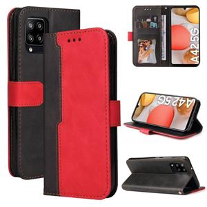 huismerk Voor Samsung Galaxy A42 5G Business Stitching-Color Horizontale Flip PU Lederen Case met Houder & Card Slots & Fotolijst