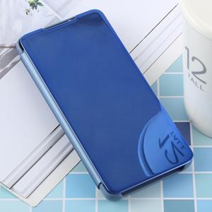 huismerk PU galvaniseren spiegel horizontale Flip lederen case voor Galaxy S10 met houder (blauw)