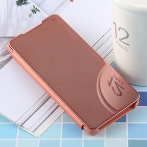 huismerk PU galvaniseren spiegel horizontale Flip lederen case voor Galaxy S10 met houder (Rose goud)