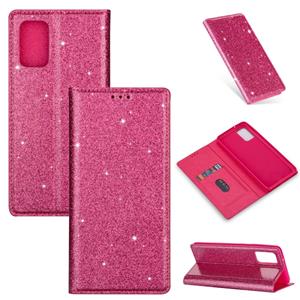 huismerk Voor Samsung Galaxy S20 Ultra Ultra Ultrathin Glitter Magnetic Horizontal Flip Leather Case met Holder & Card Slots(Rose Red)