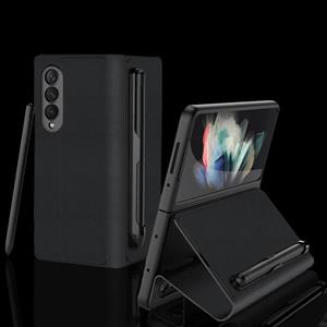 For Samsung Galaxy Z Fold3 5G GKK Ultra-thin Horizontal Flip Leather Phone Case with Pen Slot(Black)