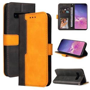 huismerk Voor Samsung Galaxy S10 Business Stitching-Color Horizontal Flip PU Lederen Case met Houder & Card Slots & Fotolijst (Oranje)