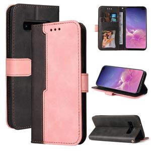 huismerk Voor Samsung Galaxy S10 Business Stitching-Color Horizontal Flip PU lederen tas met houder & kaart slots & fotolijst