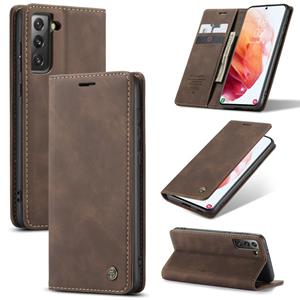 Voor Samsung Galaxy S30 / S21 CaseMe 013 Multifunctionele Horizontale Flip Lederen Case met Holder & Card Slot & Wallet(Koffie)