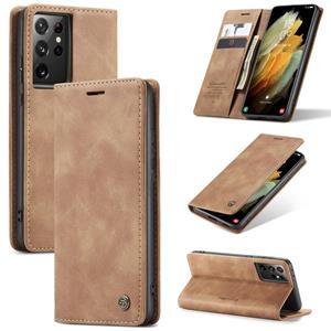 Voor Samsung Galaxy S30 Ultra / S21 Ultra CaseMe 013 Multifunctionele Horizontale Flip Lederen Case met Holder & Card Slot & Wallet(Bruin)