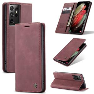 Voor Samsung Galaxy S30 Ultra / S21 Ultra CaseMe 013 Multifunctionele horizontale flip lederen kast met Holder & Card Slot & Wallet(Wine Red)