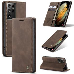 Voor Samsung Galaxy S30 Ultra / S21 Ultra CaseMe 013 Multifunctionele Horizontale Flip Lederen Case met Holder & Card Slot & Wallet(Koffie)