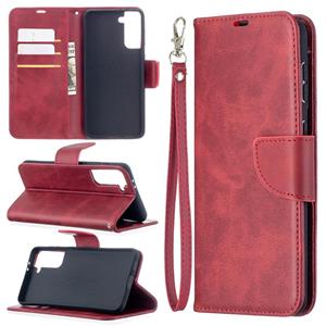 huismerk Voor Samsung Galaxy S30 Plus Lambskin Texture Pure Color Horizontale Flip PU Lederen case met Holder & Card Slots & Wallet & Lanyard(Red)