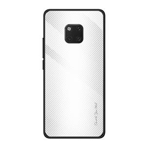 Huismerk Voor Huawei mate 20 Pro textuur gradiënt glas beschermende case (wit)