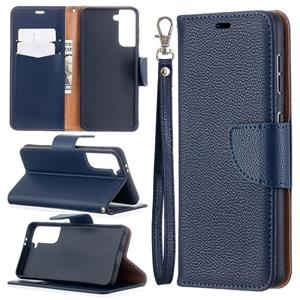 huismerk Voor Samsung Galaxy S30 Litchi Texture Pure Color Horizontale Flip Lederen case met Holder & Card Slots & Wallet & Lanyard(Donkerblauw)