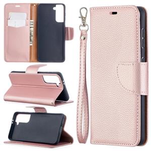 huismerk Voor Samsung Galaxy S30 Litchi Texture Pure Color Horizontale Flip Lederen case met Holder & Card Slots & Wallet & Lanyard(Rose Gold)