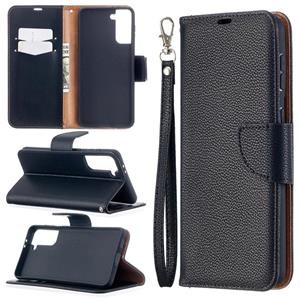 huismerk Voor Samsung Galaxy S30 Plus Litchi Texture Pure Color Horizontale Flip Lederen case met Holder & Card Slots & Wallet & Lanyard(Zwart)