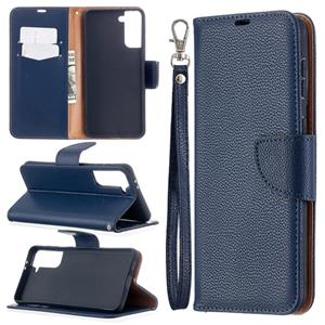 huismerk Voor Samsung Galaxy S30 Plus Litchi Texture Pure Color Horizontale Flip Lederen case met Holder & Card Slots & Wallet & Lanyard(Donkerblauw)