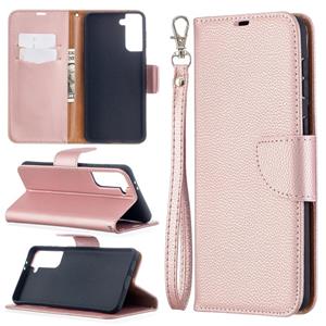 huismerk Voor Samsung Galaxy S30 Plus Litchi Texture Pure Color Horizontale Flip Lederen case met Holder & Card Slots & Wallet & Lanyard(Rose Gold)