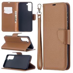 huismerk Voor Samsung Galaxy S30 Plus Litchi Texture Pure Color Horizontale Flip Lederen case met Holder & Card Slots & Wallet & Lanyard(Bruin)