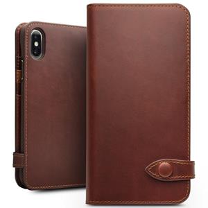 Voor iPhone XS / X QIALINO Crazy Horse Business Horizontale Flip Lederen Case met Holder & Card Slots Style:With Buckle(Brown)