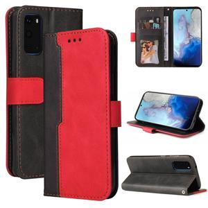 huismerk Voor Samsung Galaxy S20 Zakelijke Stitching-Color Horizontale Flip PU Lederen Case met Houder & Card Slots & Fotolijst