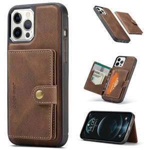 huismerk JEEHOOD Retro Magnetic Afneembare lederen hoes met Wallet & Card Slot & Houder Voor iPhone 12 mini(Bruin)