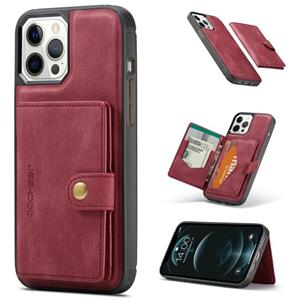 huismerk JEEHOOD Retro Magnetic Afneembare lederen hoes met Wallet & Card Slot & Houder Voor iPhone 12 mini(Rood)