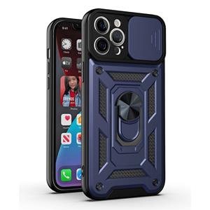 huismerk Sliding Camera Cover Design TPU + PC beschermhoes voor iPhone 12 mini (blauw)