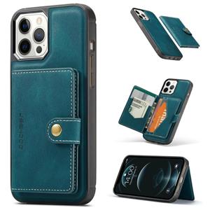 huismerk JEEHOOD Retro Magnetic Afneembare lederen hoes met Wallet & Card Slot & Houder Voor iPhone 12 mini(Blauw)