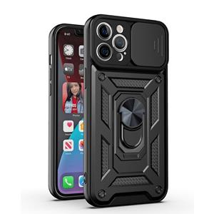 huismerk Sliding Camera Cover Design TPU + PC beschermhoes voor iPhone 12 mini (zwart)